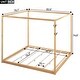 preview thumbnail 4 of 17, Durable King Canopy Platform Bed with Customizable Curtain Options, Natural