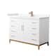 Option White / Giotto Quartz Top / Satin Bronze Hardware