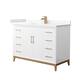 Option White / Giotto Quartz Top / Satin Bronze Hardware
