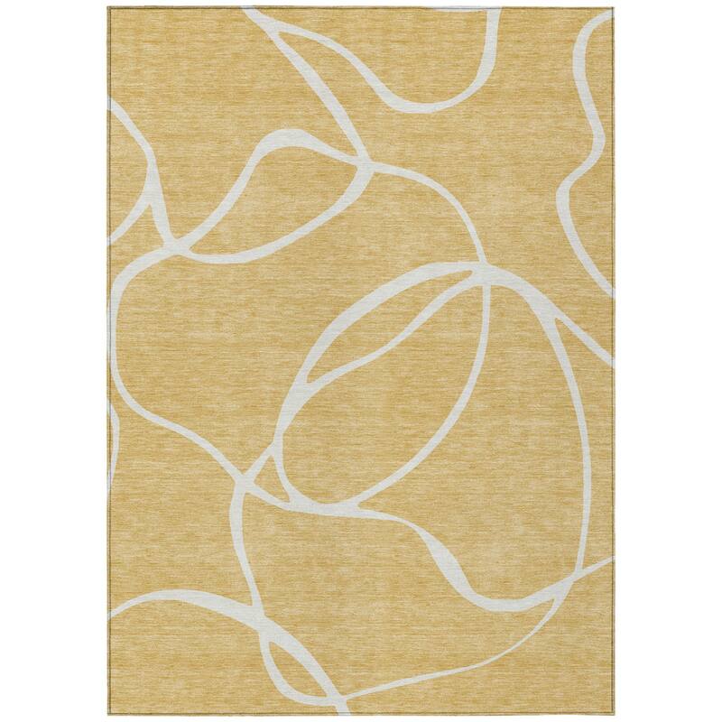 HomeRoots Abstract Transitional Rectangle Outdoor Rug