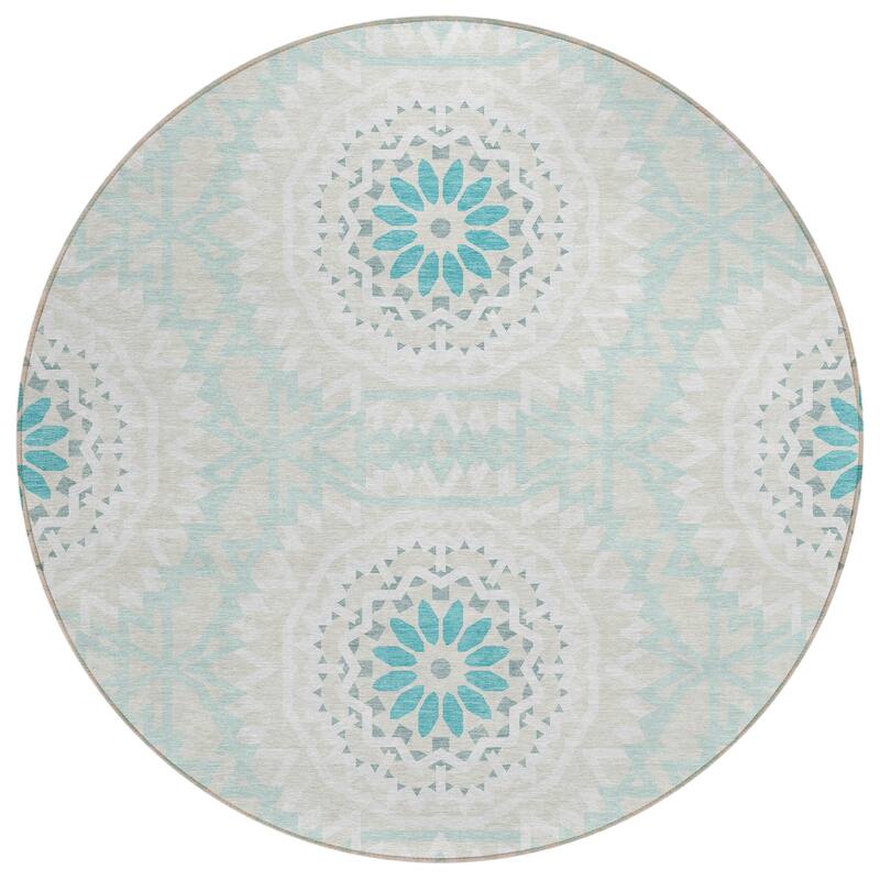 Machine Washable Indoor/ Outdoor Chantille Boho Global Rug