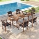 preview thumbnail 16 of 16, MAISON ARTS Acacia Wood Outdoor Dining Set, Expandable Table with Wicker Chairs, Farmhouse Patio Furniture 7-Piece