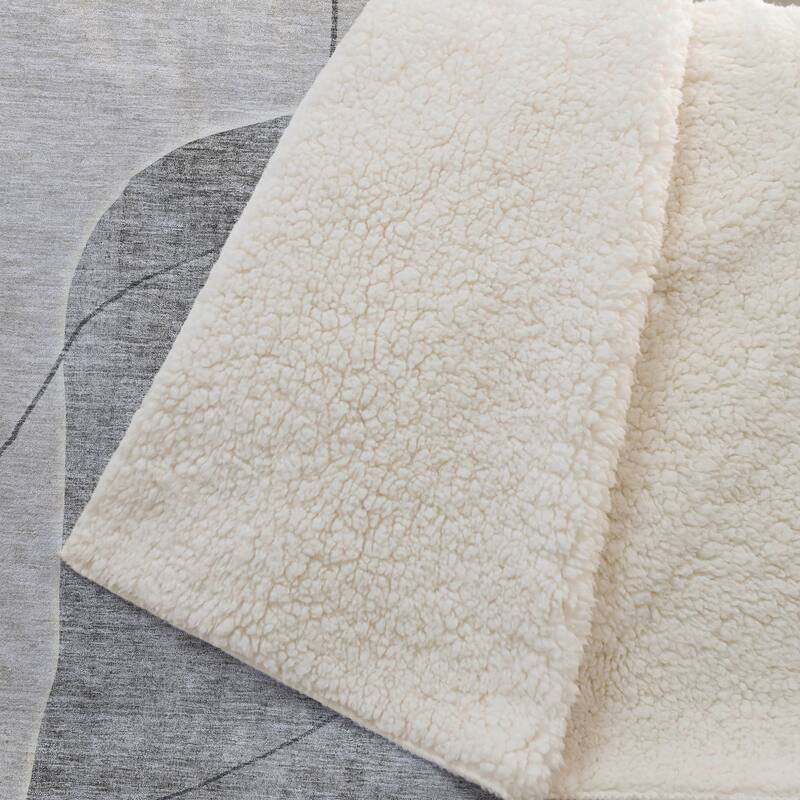 Premium Machine Washable Abstract Contemporary Sherpa Throw Blanket