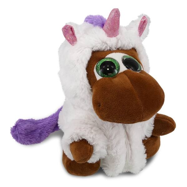 slide 2 of 6, DolliBu Sparkle Eyes Moose Unicorn Plush Stuffed Animal with Outfit - 8 inches