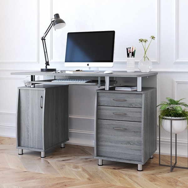 Modern designs grey mdf multifunctional office desk with file cabinet hotsell