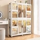 preview thumbnail 4 of 12, Baby Wardrobe Storage Cabinet with Doors Rods and 12 Cubes White