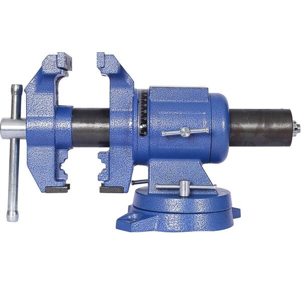 slide 2 of 9, 5 in. Multi-Purpose Rotating Pipe and Bench Vise with Swivel Base Blue - Tools