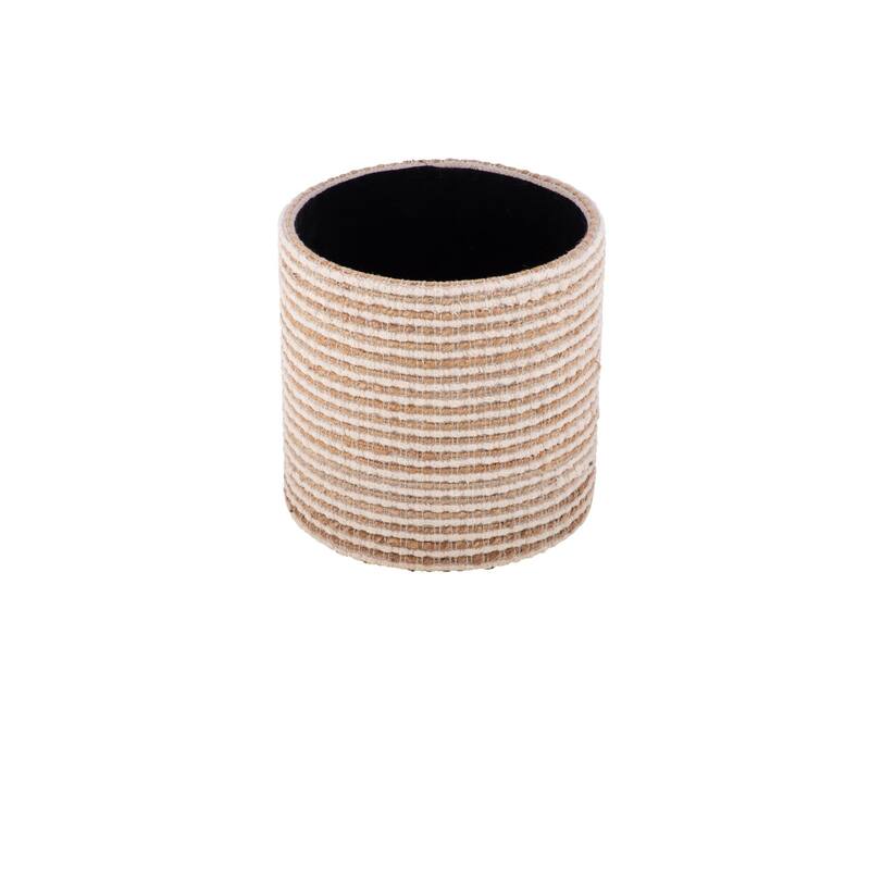 Handwoven Fabric Storage Ottoman