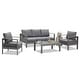 preview thumbnail 6 of 47, Royalcraft 4-Piece All-Aluminum Patio Set with 5" Cushions & 3.2" Widened Armrest, Seats 5, 250 lbs - 4-Piece Sets