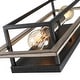 preview thumbnail 8 of 8, 2-Light Black/Wood Tone Dimmable Rustic Farmhouse Wall Sconce - 20"H x 7"W x 5"D - 7 in. W