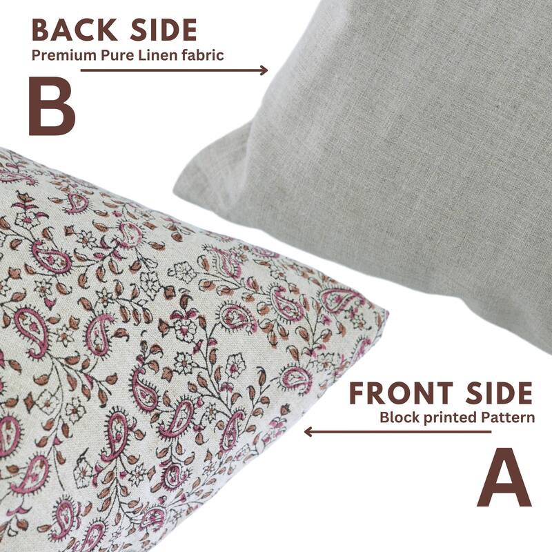 Fabdivine 14x20 Inch Paisley Throw Accent Fall Decorative Pink Pillow Cover for Home or Office Gift Dining Room, Kiara