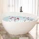 preview thumbnail 17 of 18, KISRAIS 59" X 30.75" Solid Surface Artificial Stone Freestanding Soaking Bathtub