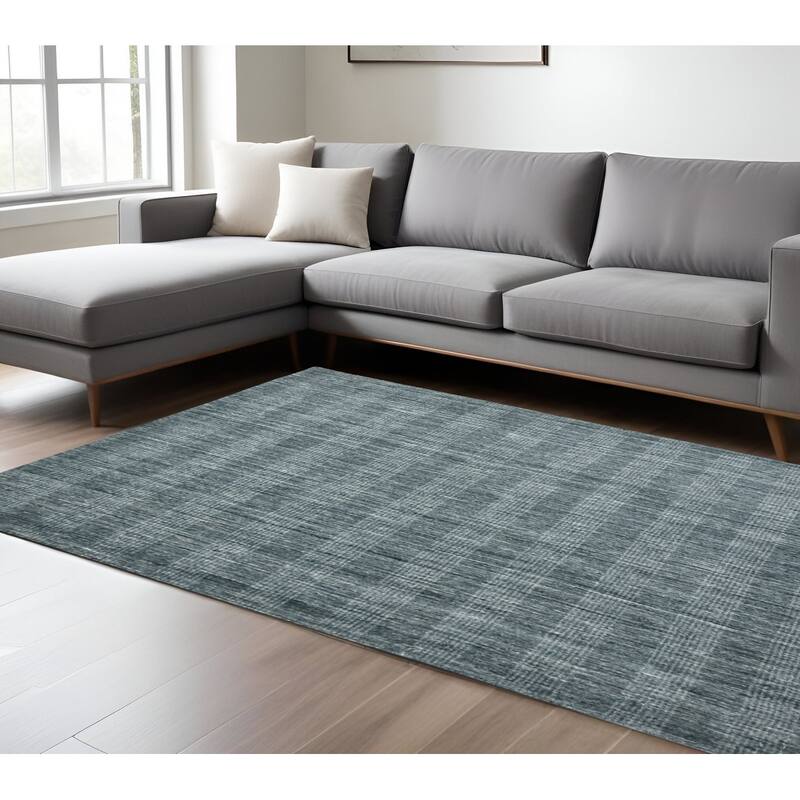HomeRoots Plaid Transitional Rectangle Area Rug - 144.00 in. x 108.00 in.  x 0.35 in.
