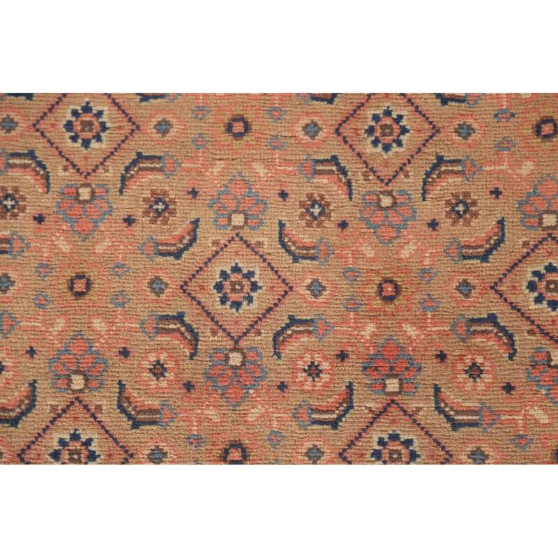 All-Over Mahal Persian Vintage Runner Rug Hand-Knotted Wool Carpet - 3'9" x 13'4"