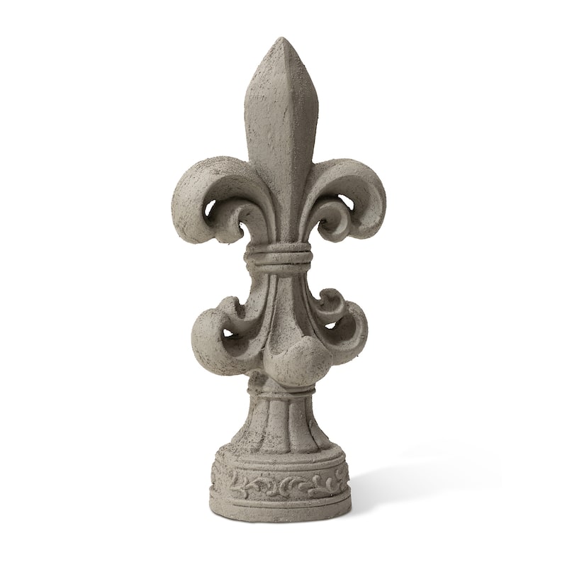 Glitzhome MGO French Holiness Fleur De Lis LYS Garden Statue Coastal Sculpture Indoor Outdoor