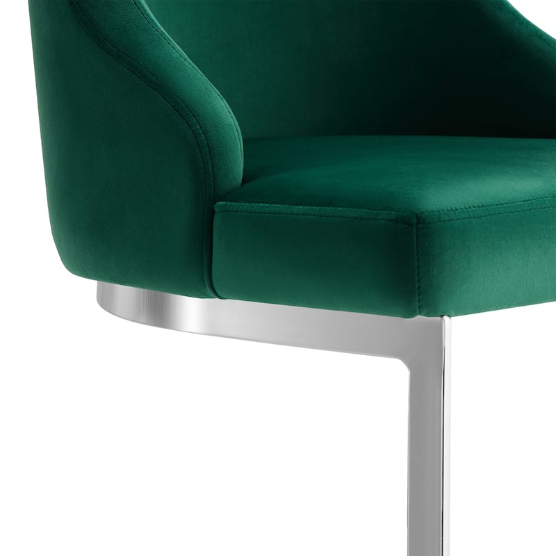 Velvet/ Faux Leather Upholstered Counter Stools, Set of 2 - 18.9"W x 20.5"D x 36.6"H
