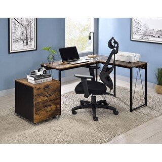 L-Shaped Rectangular Writing Desk , Reverse V -Shaped Metal Base ...