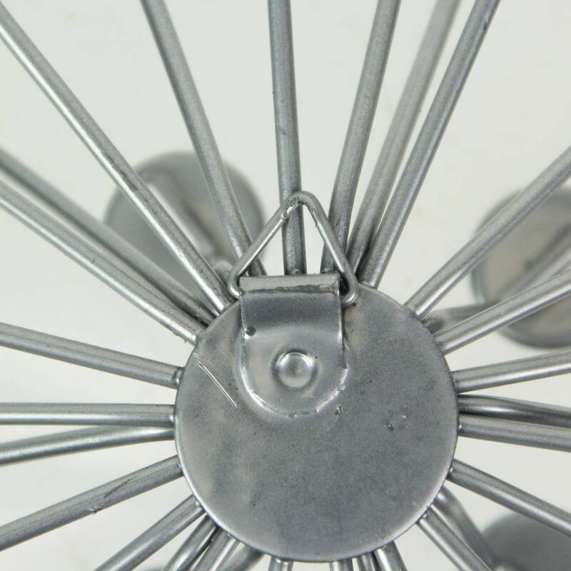 Set Of 6 Silver Starburst Jeweled Metal Decorative Wall Art Hangings
