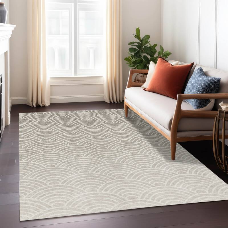 Machine Washable Indoor/ Outdoor Contemporary Poppy Chantille Rug
