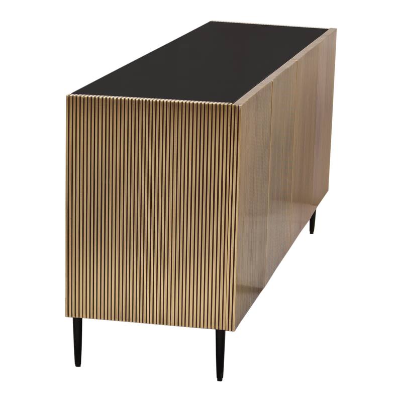 Aurelle Home Art Deco Brass Finish 2-Door Sideboard