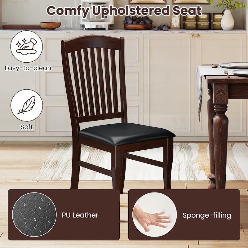 Gymax Modern Dining Chairs Set of 2 Armless Kitchen Chairs