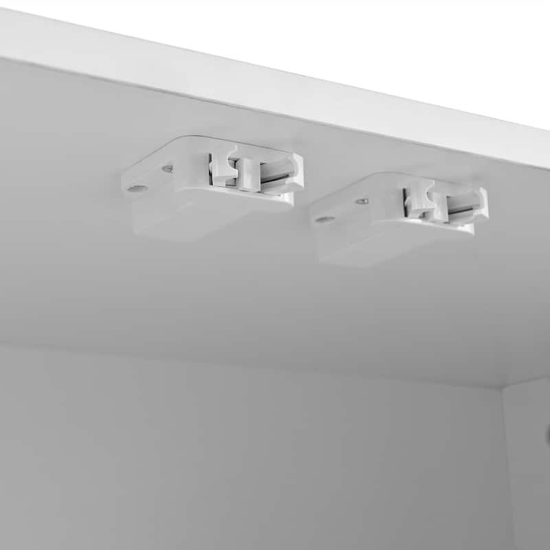 Minimalist Shoe Cabinet with Fluted Doors and 5 Solid Wood Legs - 55.1" W × 13.7" D × 35.4" H