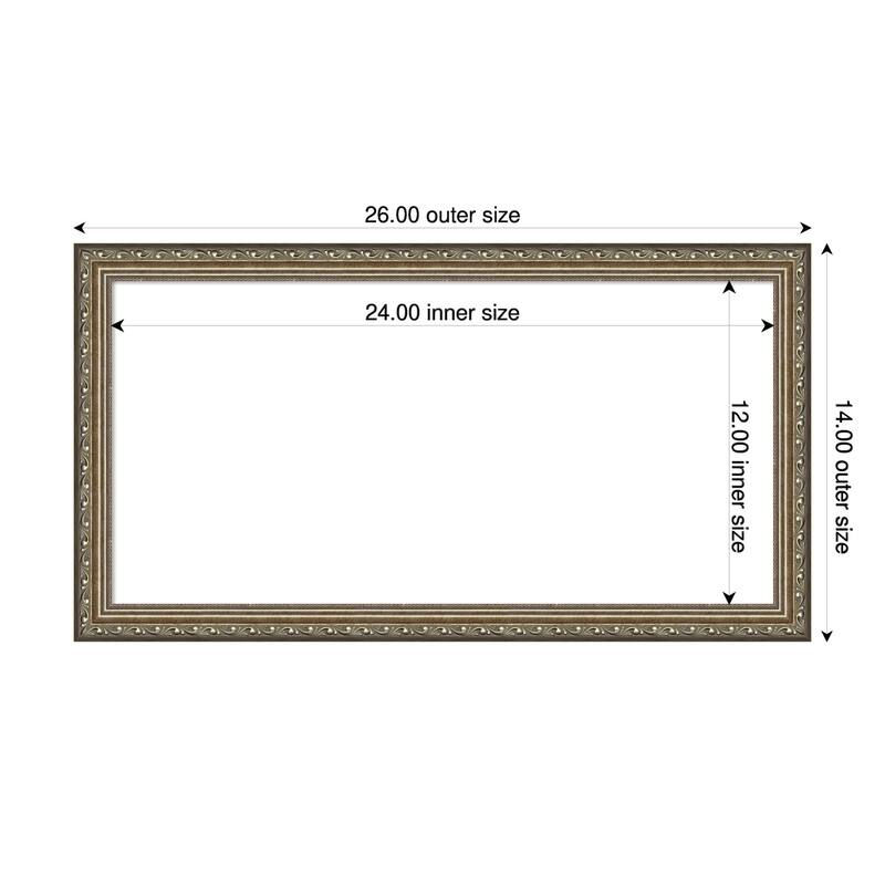 Amanti Art Parisian Silver Framed Dry Erase Magnetic Board - 26 x 14 in