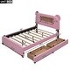 preview thumbnail 5 of 14, Playful Full Bed with LED Upholstered Cartoon Ears Headboard, USB, and Storage Drawers