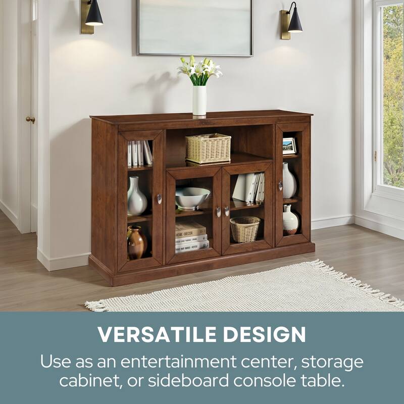 Convenience Concepts Summit Highboy 60" TV Stand with Storage Cabinets and Shelves