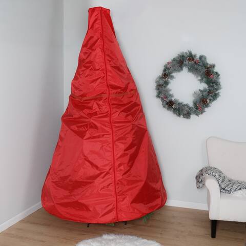 Red Polyester Upright Tree Storage Bag