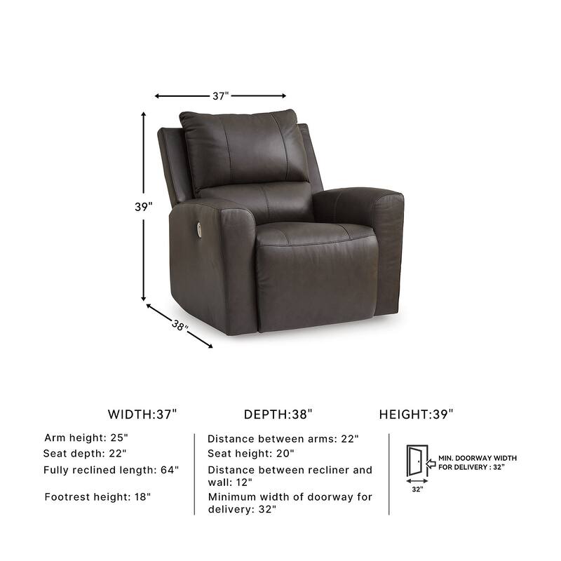 Signature Design by Ashley Boxmere Dark Brown Power Rocker Recliner