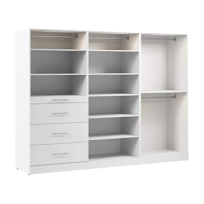 Bestar Florence 107W x 25D Walk-In Closet Organizer System, Slab