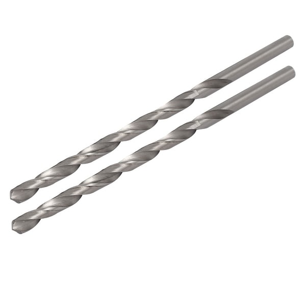 8mm Dia 200mm Long HSS Straight Round Shank Twist Drill Bit Drilling Tool 2pcs