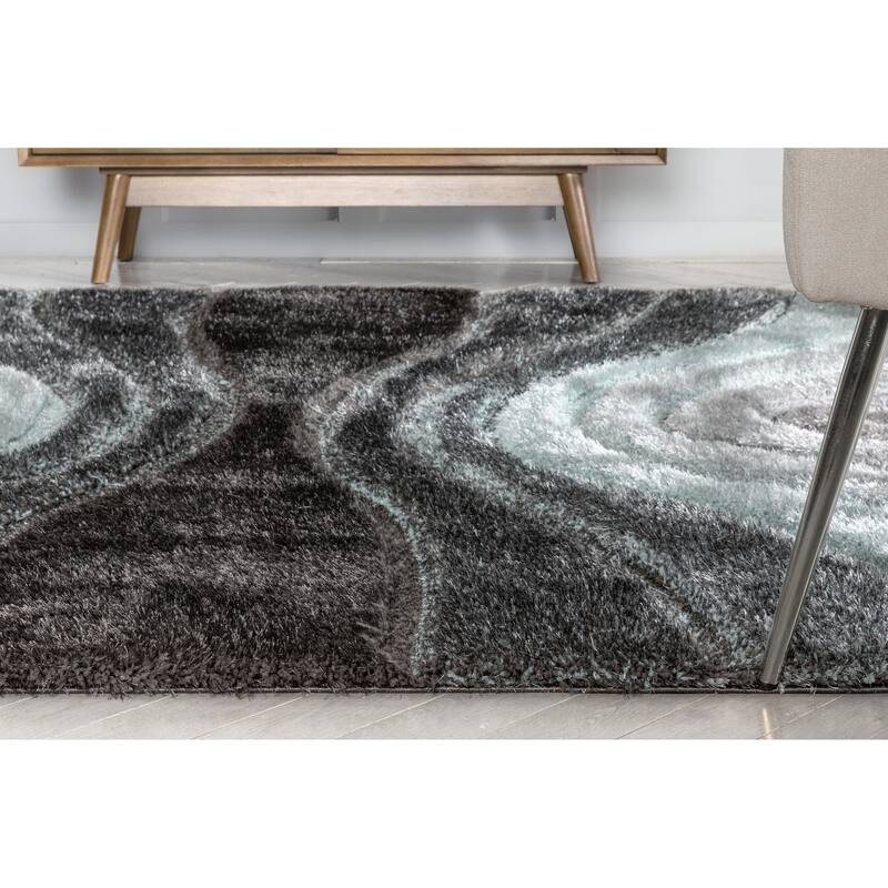 Well Woven San Francisco Luz Geometric Modern Carved Shag Area Rug