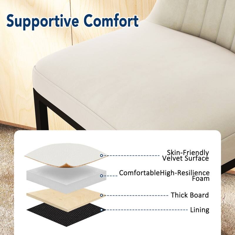 24.8 Inches Modern Cushion Counter Height Bar Stools with Metal Frame Set of 2