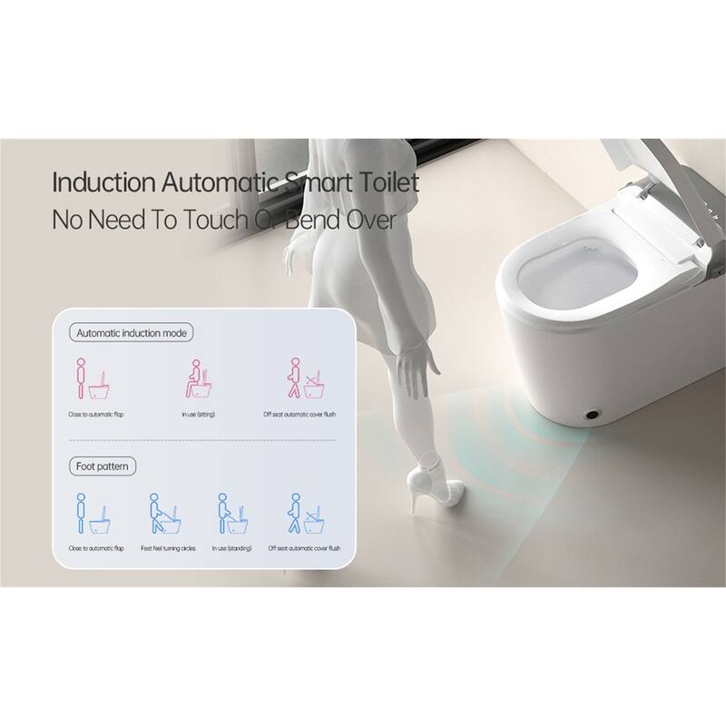 Smart Bidet Toilet with Aromatherapy System & Foot Sensor