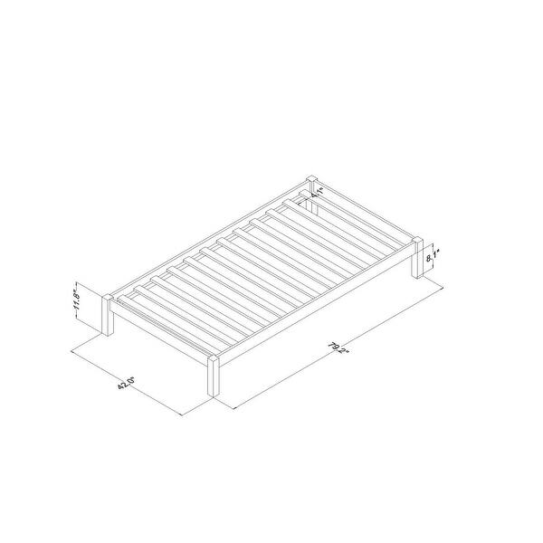 Custom Kids Furniture Natural Wood Cameron Low Twin Bed Frame