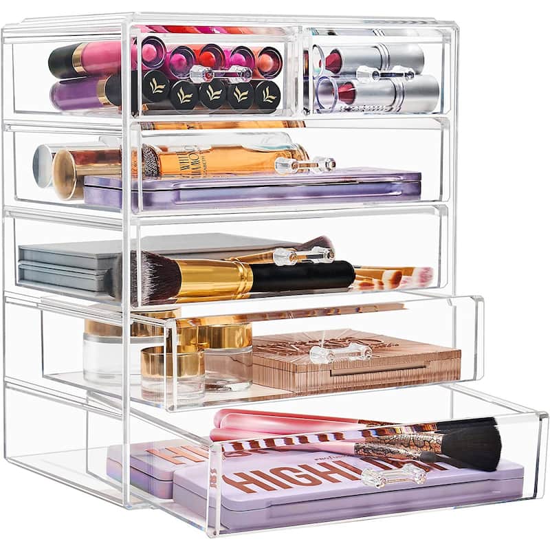 Sorbus New Cosmetics and Jewelry Big Storage Case Display - 4 large, 2 small drawers - 9.50" L x 6.25" W x 11.25" H