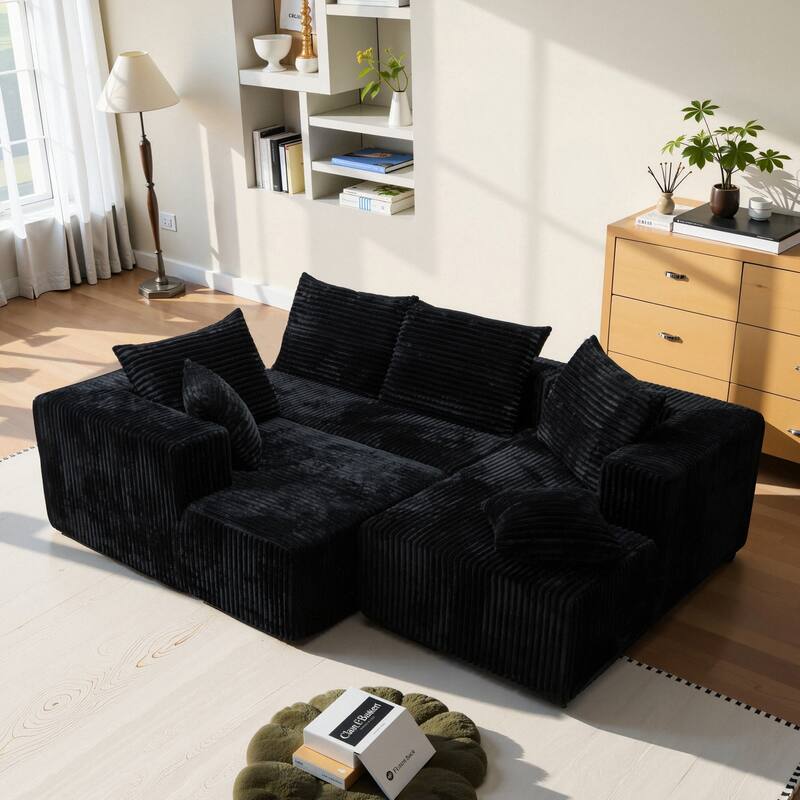 Modular Sofa U-Shaped Corduroy Sectional Sofa Living Room Free Combination Sofa Sets