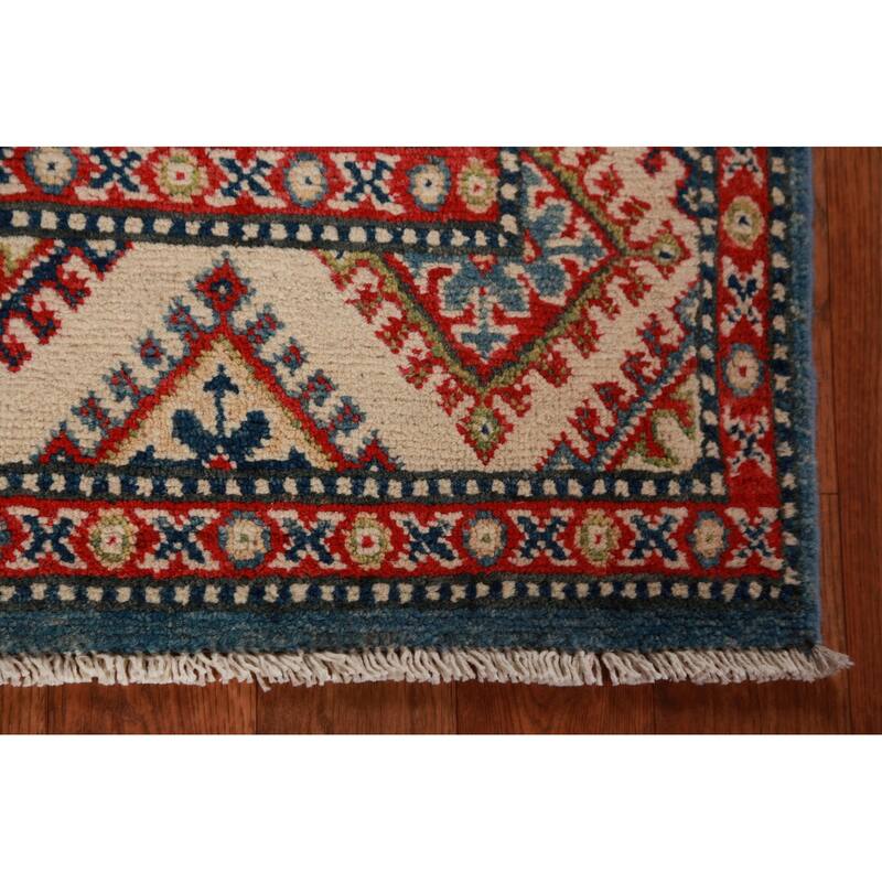 Blue Kazak Foyer Rug Oriental Handmade Wool Carpet - 2'7"x 4'2"