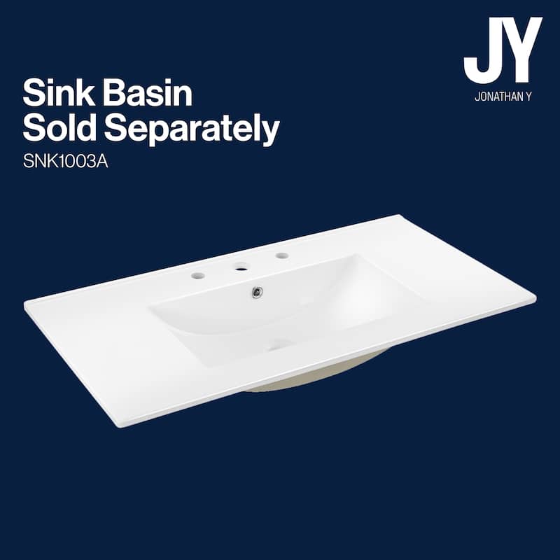 Ancillary Rattan Modern Farmhouse 2-Shelf Bath Vanity Cabinet Only (Sink Basin not Included), by JONATHAN Y
