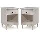 preview thumbnail 6 of 31, Walker Edison Bullrushes 1-Drawer Solid Wood Nightstand (Set of 2)