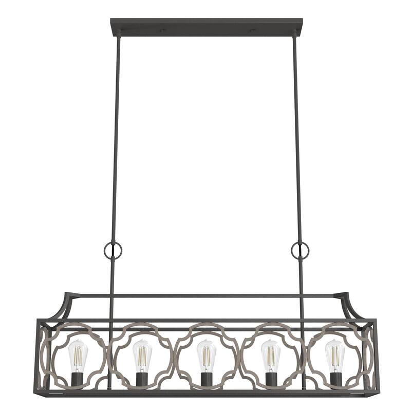 Hunter Stone Creek 5-Light Modern Farmhouse Linear Chandelier - Dining Room - Rustic, Transitional
