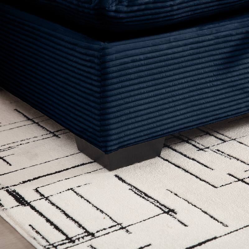 Corduroy Fabric Ottomans Footrest to Combine with 2 Seater Sofa, 3 Seater Sofa and 4 Seater Sofa, for Living Room Apartment