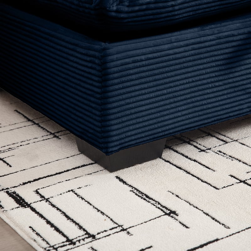 Corduroy Fabric Ottomans Footrest to Combine with 2 Seater Sofa, 3 Seater Sofa and 4 Seater Sofa