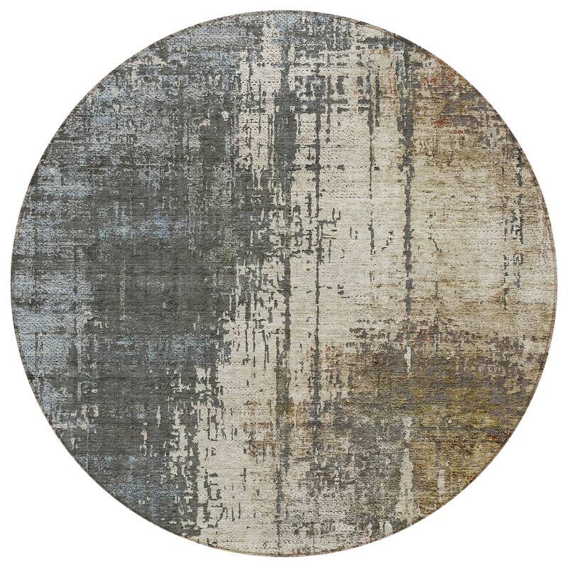 Machine Washable Indoor/ Outdoor Chantille Abstract Ombre Rug