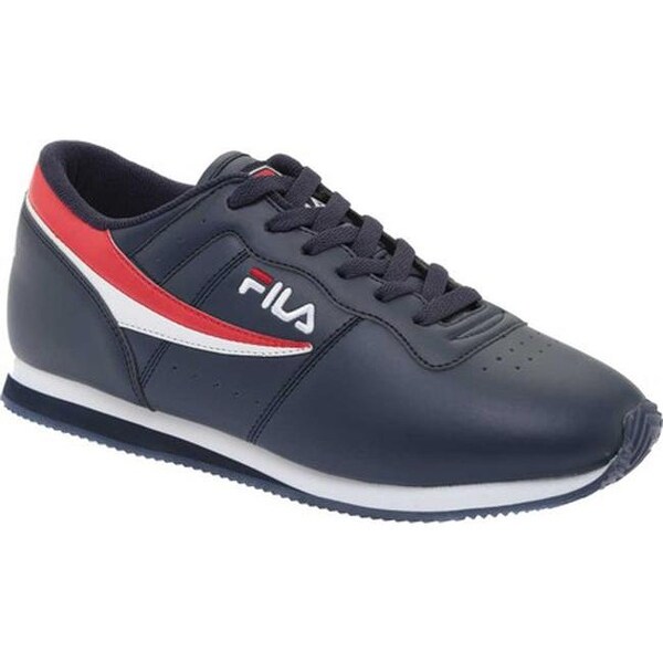 red and blue fila shoes
