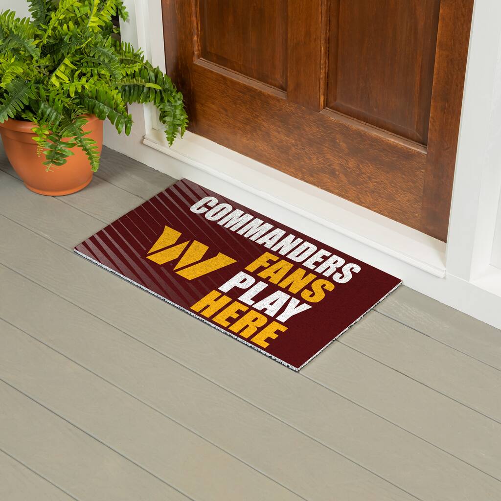 28 in. x 16 in. Washington Commanders "Fans Play Here" PVC Door Mat