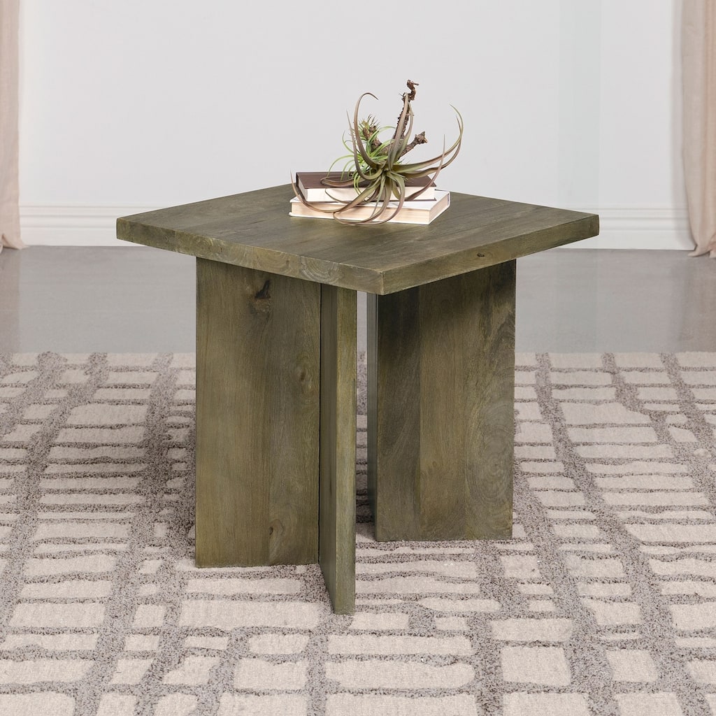 Exquisite Solid Mango Wood End Table with Rustic Appeal for Stylish Spaces