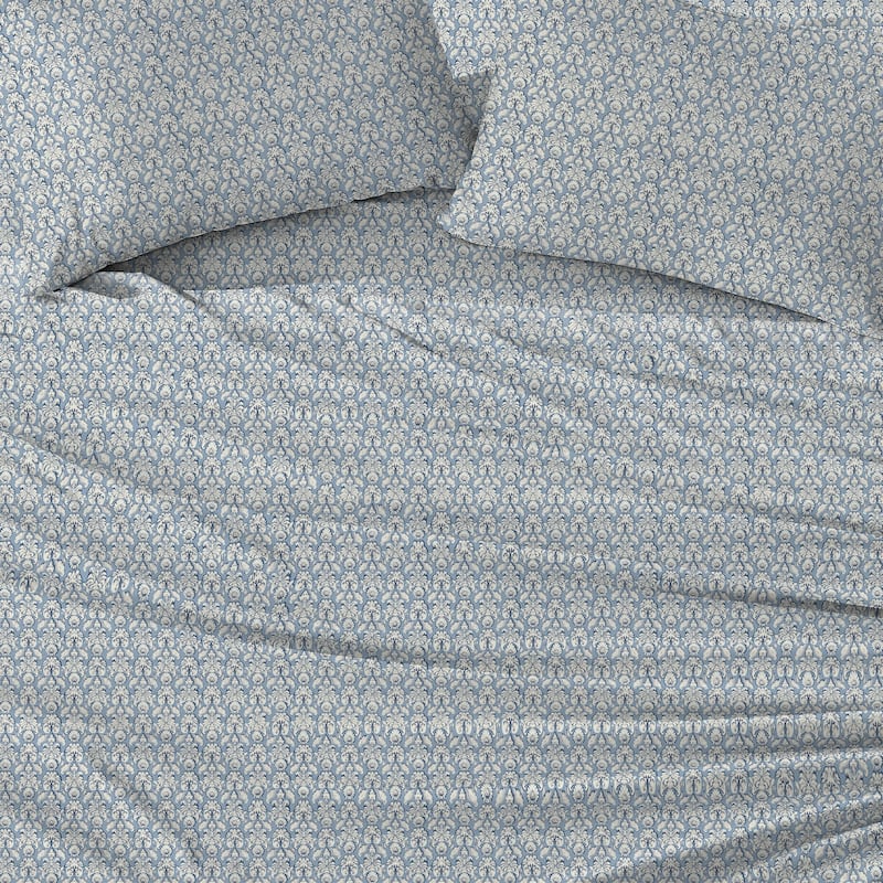 Patina Vie Maison Cotton Percale Vintage Floral Sheet Set